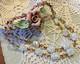 Ancien Collier 2 Rangs Verre Nuvola Murano Cristal Vintage Made In France 1950