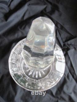 Ancien GRAND FLACON DE PARFUM EN VERRE CRISTAL TRANSPARENT BOHÈME PEINT