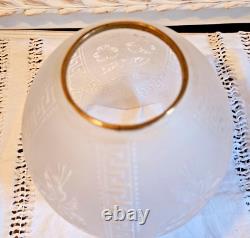 Ancien Globe Suspension Lustre Abat Jour Lampe Petrole En Cristal Taillé Beletat