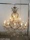 Ancien Grand Lustre Italien En Verre Et Cristal Style Marie-therese /19 Lampes