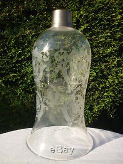 Ancien Grand Photophore Verre Lampe Cristal Baccarat