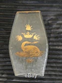 Ancien Grand Vase Daum, Décor Salamandre François 1er, Verre Dégagé à l'Acide