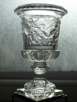 Ancien Grand Vase Medicis Guerriers Cristal Du Val Saint Lambert Art Deco Tbe