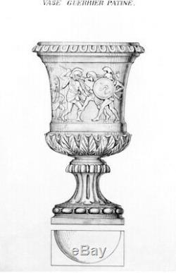 Ancien Grand Vase Medicis Guerriers Cristal Du Val Saint Lambert Art Deco Tbe
