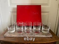 Ancien Lot x5 Coffret Verre Whisky Cristal BACCARAT modèle Perfection