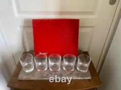 Ancien Lot x5 Coffret Verre Whisky Cristal BACCARAT modèle Perfection