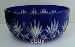 Ancien Magnifique Centre de Table Cristal St Louis bleu cobalt modèle Massenet