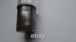 Ancien Petit Flacon A Alcool(melisse) Avec Son Petit Gobelet Cristal Et Argent
