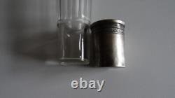 Ancien Petit Flacon A Alcool(melisse) Avec Son Petit Gobelet Cristal Et Argent