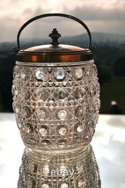 Ancien Pot À Biscuits Cristal Baccarat XIX Modèle Diamant / Pontarlier