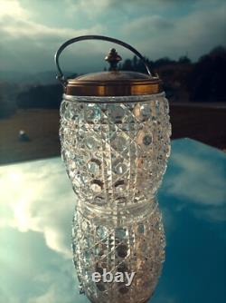 Ancien Pot À Biscuits Cristal Baccarat XIX Modèle Diamant / Pontarlier