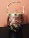 Ancien Pot A Biscuits Seau Box Boite Verre Cristal Metal Argente Wmf Authentique
