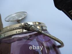 Ancien Pot A Biscuits Seau Box Boite Verre Cristal Metal Argente Wmf Authentique