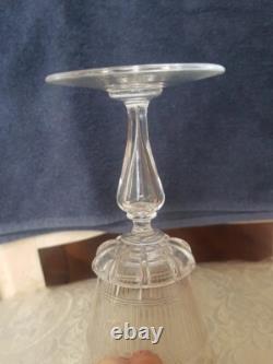 Ancien Rare Verre cristal XIX ème décor floral monogramme non baccarat