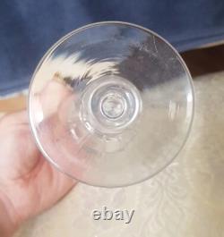 Ancien Rare Verre cristal XIX ème décor floral monogramme non baccarat