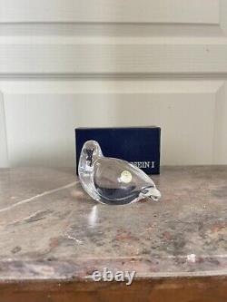 Ancien Sculpture Cristal Val Saint Lambert Otarie Canard Animaux Hussein 1 1994