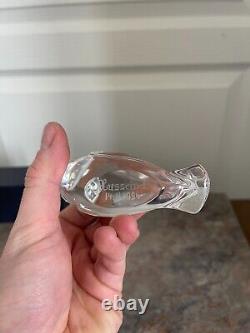 Ancien Sculpture Cristal Val Saint Lambert Otarie Canard Animaux Hussein 1 1994
