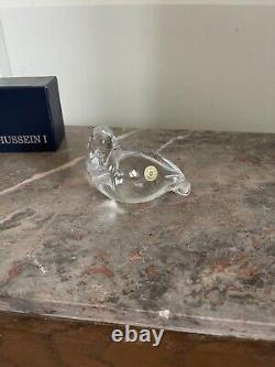 Ancien Sculpture Cristal Val Saint Lambert Otarie Canard Animaux Hussein 1 1994