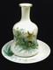 Ancien Service A Eau De Nuit Carafe Assiette Opaline Emaillee