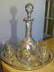 Ancien Service A Liqueur Cristal Style Baccarat Modele Decor Florale A L'or Fin