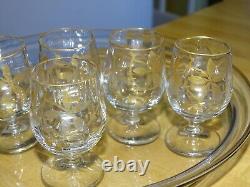 Ancien Service A Liqueur Cristal Style Baccarat Modele Decor Florale A L'or Fin