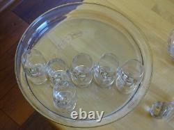 Ancien Service A Liqueur Cristal Style Baccarat Modele Decor Florale A L'or Fin