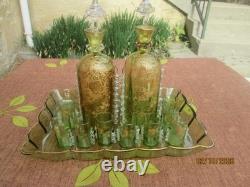 Ancien Service A Liqueur Emaille 13 Pieces Boheme, Georges Sande, Galle
