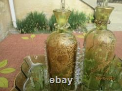 Ancien Service A Liqueur Emaille 13 Pieces Boheme, Georges Sande, Galle