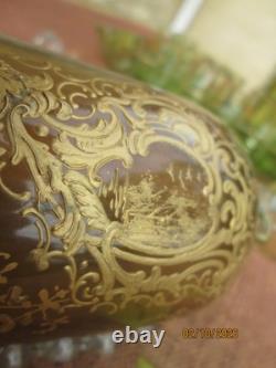 Ancien Service A Liqueur Emaille 13 Pieces Boheme, Georges Sande, Galle