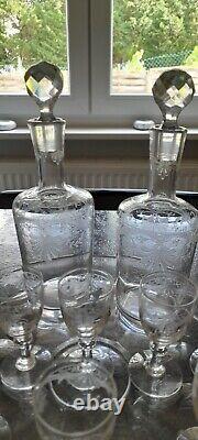 Ancien Service A Liqueur En Cristal Baccarat St Louis Debut 1900