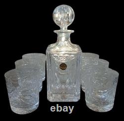 Ancien Service À Whisky 6 Verres + Carafe Cristal Lorraine Les Grands Ducs