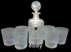 Ancien Service À Whisky 6 Verres + Carafe Cristal Lorraine Les Grands Ducs