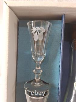 Ancien Service Eau De Vie KLEIN En Cristal Baccarat Taillé Main Artisan Neuf