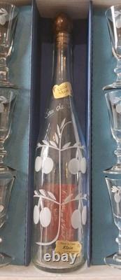 Ancien Service Eau De Vie KLEIN En Cristal Baccarat Taillé Main Artisan Neuf