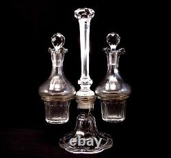 Ancien Serviteur Huile Vinaigre en Cristal Breveté SGDG Baccarat