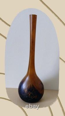 Ancien Soliflore DAUM NANCY Pâte de Verre début 20ième Hauteur 17cm