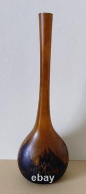 Ancien Soliflore DAUM NANCY Pâte de Verre début 20ième Hauteur 17cm