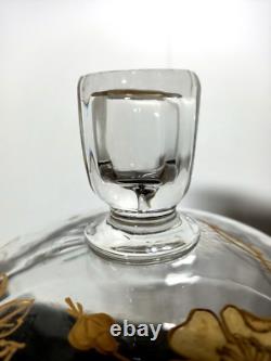 Ancien Sucrier En Cristal Émaillé Doré Napoléon III