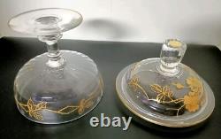 Ancien Sucrier En Cristal Émaillé Doré Napoléon III