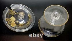 Ancien Sucrier En Cristal Émaillé Doré Napoléon III