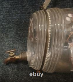 Ancien Tonnelet Verre / Cristal Émaillé Fin XIXe Dlg Legras
