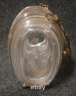 Ancien Tonnelet Verre / Cristal Émaillé Fin XIXe Dlg Legras