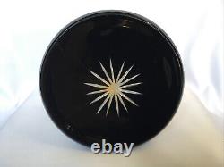 Ancien VASE À NARGUILÉ en CRISTAL TAILLÉ NOIR de Saint Louis Baccarat Bohème