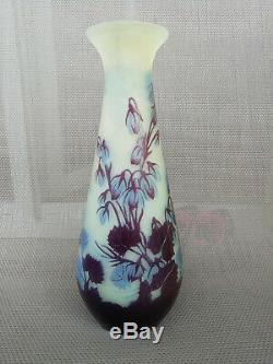 Ancien Vase Art Nouveau Pate De Verre Emile Galle Nancy
