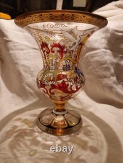 Ancien Vase Bohemian Julius Mulhaus & Co glass Verrerie 1915/20
