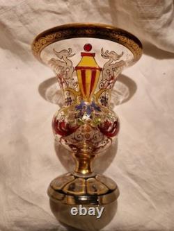 Ancien Vase Bohemian Julius Mulhaus & Co glass Verrerie 1915/20
