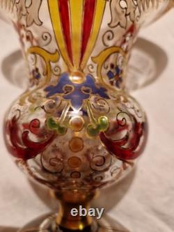 Ancien Vase Bohemian Julius Mulhaus & Co glass Verrerie 1915/20