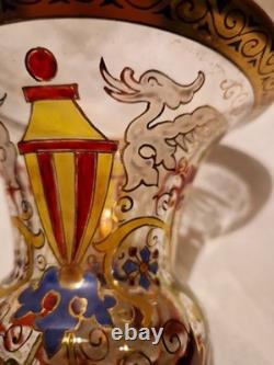 Ancien Vase Bohemian Julius Mulhaus & Co glass Verrerie 1915/20