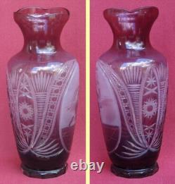 Ancien Vase En Cristal De L'URSS Trophée De Sport Coupe En Verre Taillé À Clair