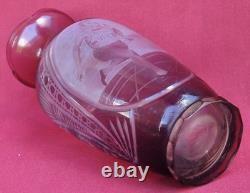 Ancien Vase En Cristal De L'URSS Trophée De Sport Coupe En Verre Taillé À Clair